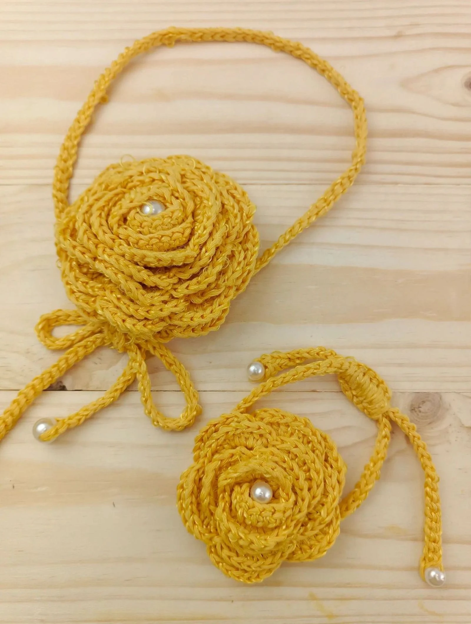 Conjunto de colar e pulseira de croché – photo 4